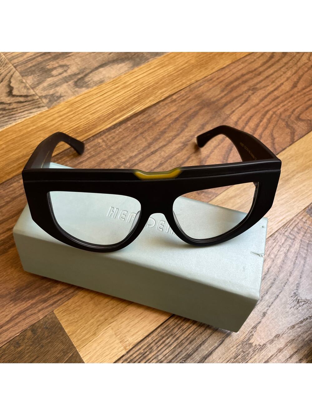 Hepidem H9367 Acetate Eyeglass Frames Green Glitter Black 52-18-148